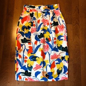J. Crew pintucked morning floral midi skirt